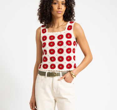 TILTIL Sussy Sunflower Top Bordeaux Cream One Size - Things I Like Things I Love