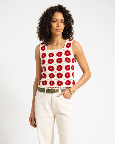 TILTIL Sussy Sunflower Top Bordeaux Cream One Size - Things I Like Things I Love
