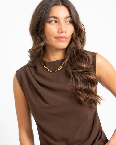 TILTIL Suvi Pleated Top Bruin - Things I Like Things I Love