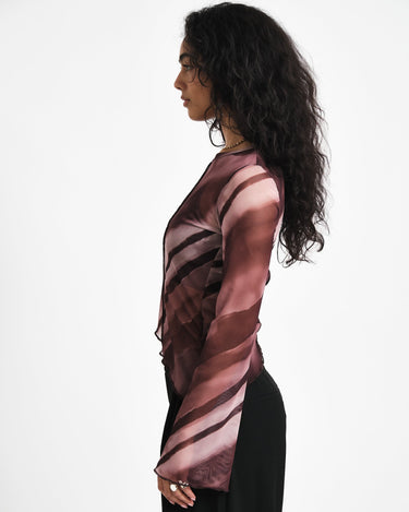 TILTIL Suzie Mesh Top Detail Burgundy - Things I Like Things I Love