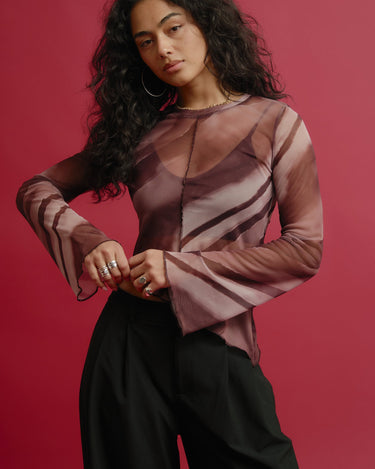 TILTIL Suzie Mesh Top Detail Burgundy - Things I Like Things I Love