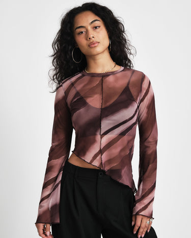 TILTIL Suzie Mesh Top Detail Burgundy - Things I Like Things I Love