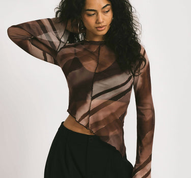 TILTIL Suzie Mesh Top Detail Burgundy - Things I Like Things I Love