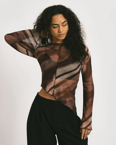 TILTIL Suzie Mesh Top Detail Burgundy - Things I Like Things I Love