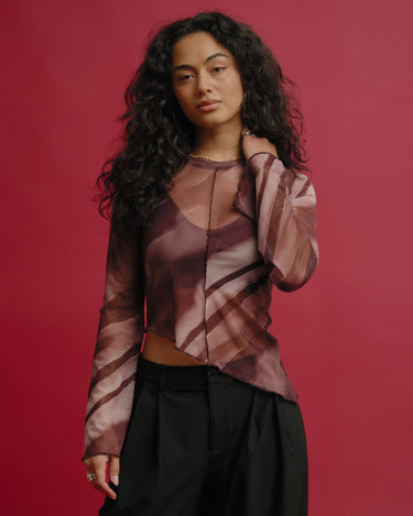 TILTIL Suzie Mesh Top Detail Burgundy - Things I Like Things I Love