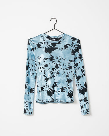 TILTIL Tai Velvet Flower Top Longsleeve Blue - Things I Like Things I Love