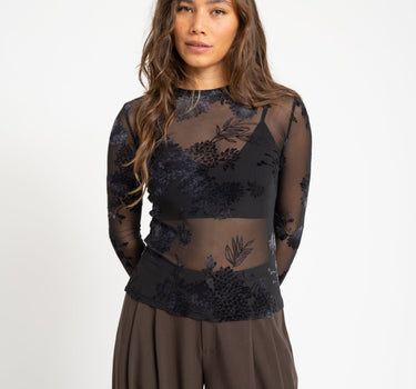 TILTIL Tai Velvet Longsleeve Flower Black - Things I Like Things I Love