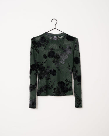 TILTIL Tai Velvet Longsleeve Flower Green - Things I Like Things I Love