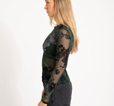 TILTIL Tai Velvet Longsleeve Flower Green - Things I Like Things I Love