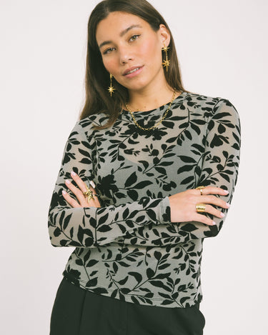 TILTIL Tanina Glitter Longsleeve Floral Velvet Blue - Things I Like Things I Love