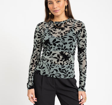 TILTIL Tanina Glitter Longsleeve Floral Velvet Blue - Things I Like Things I Love