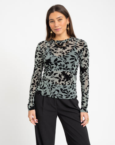 TILTIL Tanina Glitter Longsleeve Floral Velvet Blue - Things I Like Things I Love