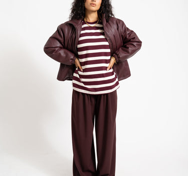TILTIL Thick Striped Luc Tee Aubergine - Things I Like Things I Love
