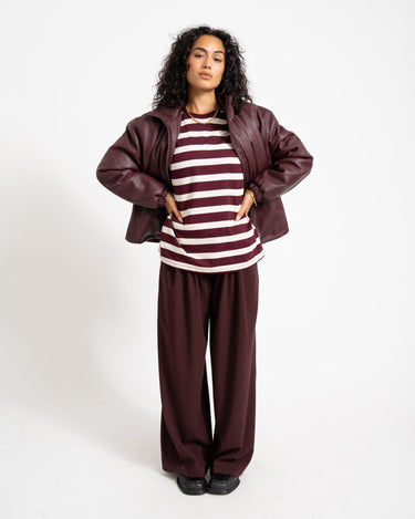 TILTIL Thick Striped Luc Tee Aubergine - Things I Like Things I Love