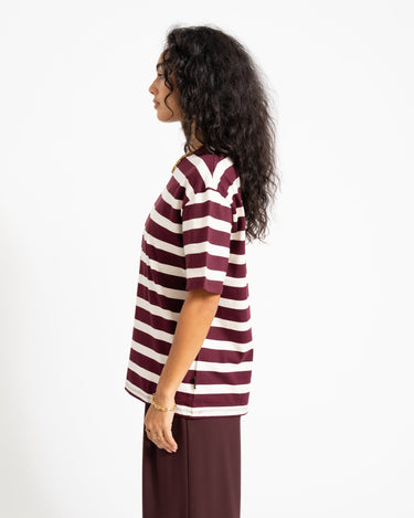 TILTIL Thick Striped Luc Tee Aubergine - Things I Like Things I Love