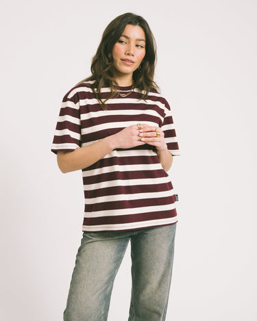 TILTIL Thick Striped Luc Tee Aubergine - Things I Like Things I Love