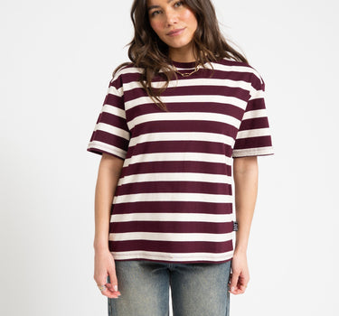 TILTIL Thick Striped Luc Tee Aubergine - Things I Like Things I Love