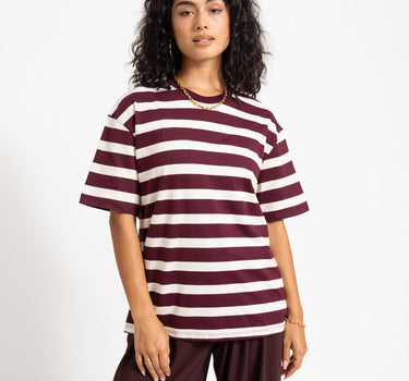 TILTIL Thick Striped Luc Tee Aubergine - Things I Like Things I Love