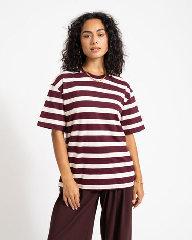 TILTIL Thick Striped Luc Tee Aubergine - Things I Like Things I Love