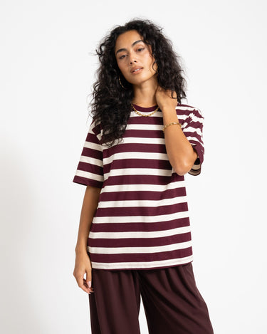 TILTIL Thick Striped Luc Tee Aubergine - Things I Like Things I Love
