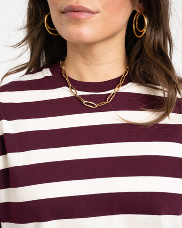 TILTIL Thick Striped Luc Tee Aubergine - Things I Like Things I Love