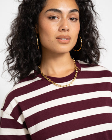 TILTIL Thick Striped Luc Tee Aubergine - Things I Like Things I Love