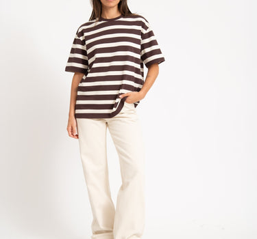 TILTIL Thick Striped Luc Tee Brown - Things I Like Things I Love
