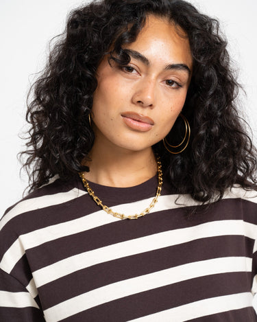 TILTIL Thick Striped Luc Tee Bruin - Things I Like Things I Love
