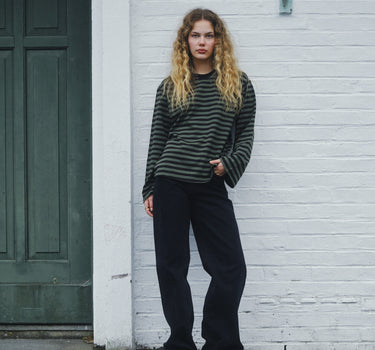 TILTIL Thin Striped Doka Longsleeve Olijf Zwart - Things I Like Things I Love