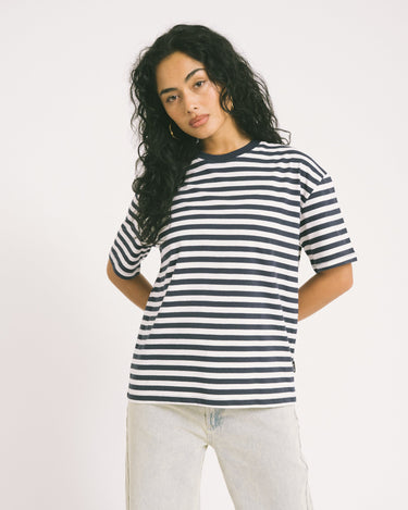 TILTIL Thin Striped Luc Tee Dark Blue - Things I Like Things I Love