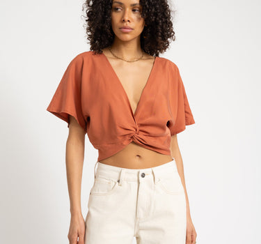 TILTIL Toni Tencel Knotted Top Rust - Things I Like Things I Love