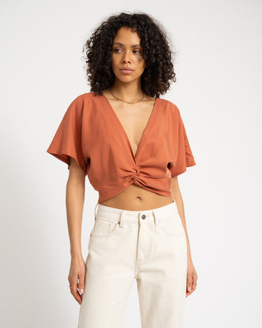 TILTIL Toni Tencel Knotted Top Rust - Things I Like Things I Love