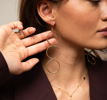 TILTIL Triple Big Circles Earrings Gold - Things I Like Things I Love