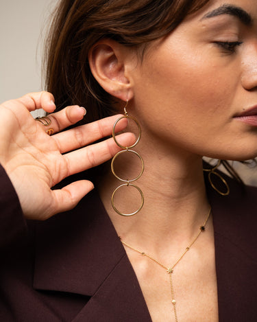 TILTIL Triple Big Circles Earrings Gold - Things I Like Things I Love