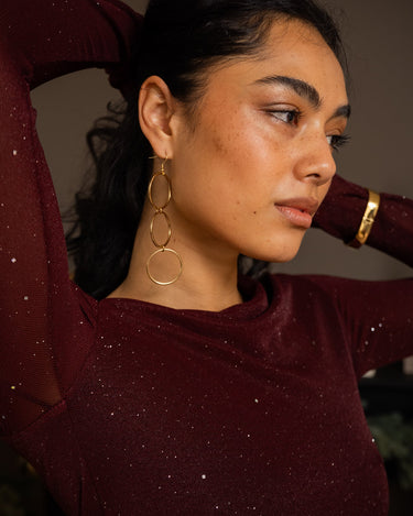 TILTIL Triple Big Circles Earrings Gold - Things I Like Things I Love