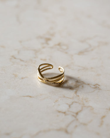 TILTIL Twisted Strass Adjustable Ring Gold - Things I Like Things I Love