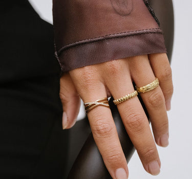 TILTIL Twisted Strass Adjustable Ring Gold - Things I Like Things I Love