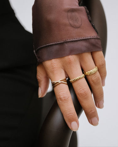 TILTIL Twisted Strass Adjustable Ring Gold - Things I Like Things I Love