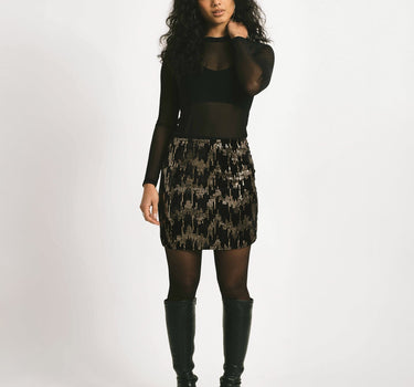 TILTIL Velvet Rapha Skirt Black - Things I Like Things I Love