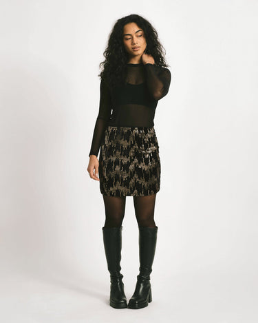 TILTIL Velvet Rapha Skirt Black - Things I Like Things I Love