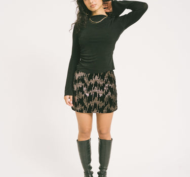 TILTIL Velvet Rody Skirt Black - Things I Like Things I Love