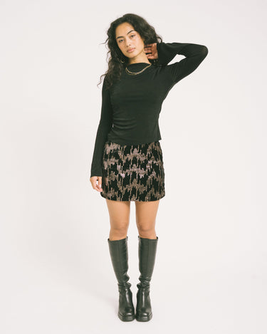 TILTIL Velvet Rody Skirt Black - Things I Like Things I Love