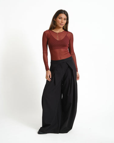 TILTIL Vere Sparkle Mesh Longsleeve Bordeaux - Things I Like Things I Love