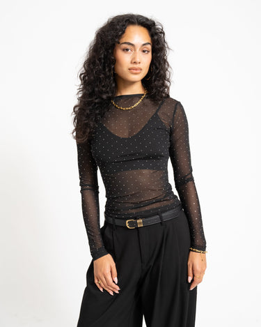 TILTIL Vere Sparkle Mesh Longsleeve Zwart - Things I Like Things I Love