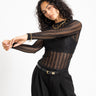 TILTIL Viola Striped Mesh Top Zwart - Things I Like Things I Love