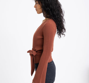 TILTIL Winny Wrap Knit Flare Red Rust - Things I Like Things I Love
