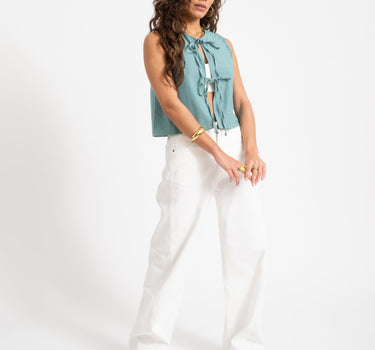 TILTIL Yana Sleeveless Blouse Green - Things I Like Things I Love
