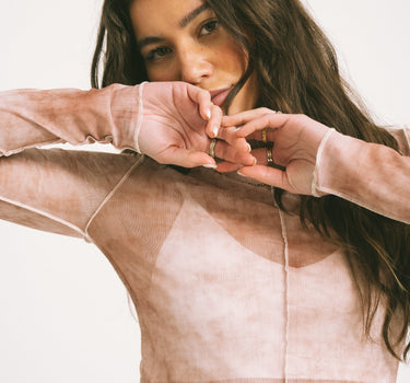 TILTIL Yole Seamed Mesh Longsleeve Sand - Things I Like Things I Love