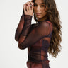 TILTIL Ziva Seamed mesh Longsleeve Dark Red - Things I Like Things I Love