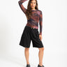 TILTIL Ziva Seamed mesh Longsleeve Dark Red - Things I Like Things I Love